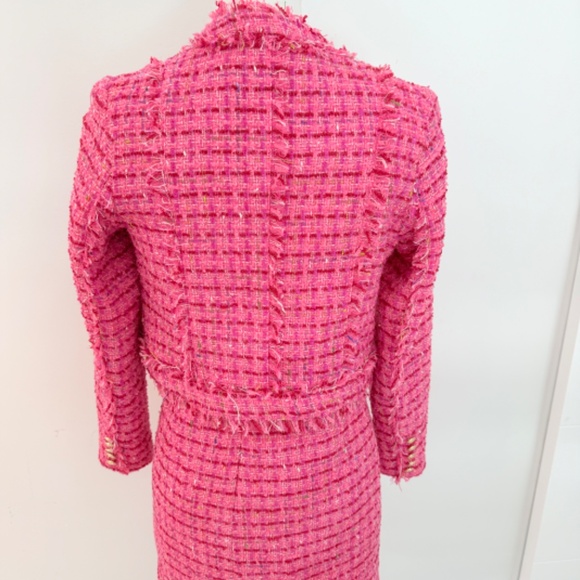 Katie J NYC Girls Pink Tweed Samantha Bouche Jacket & Mini Dress Cocktail Party - Picture 10 of 14